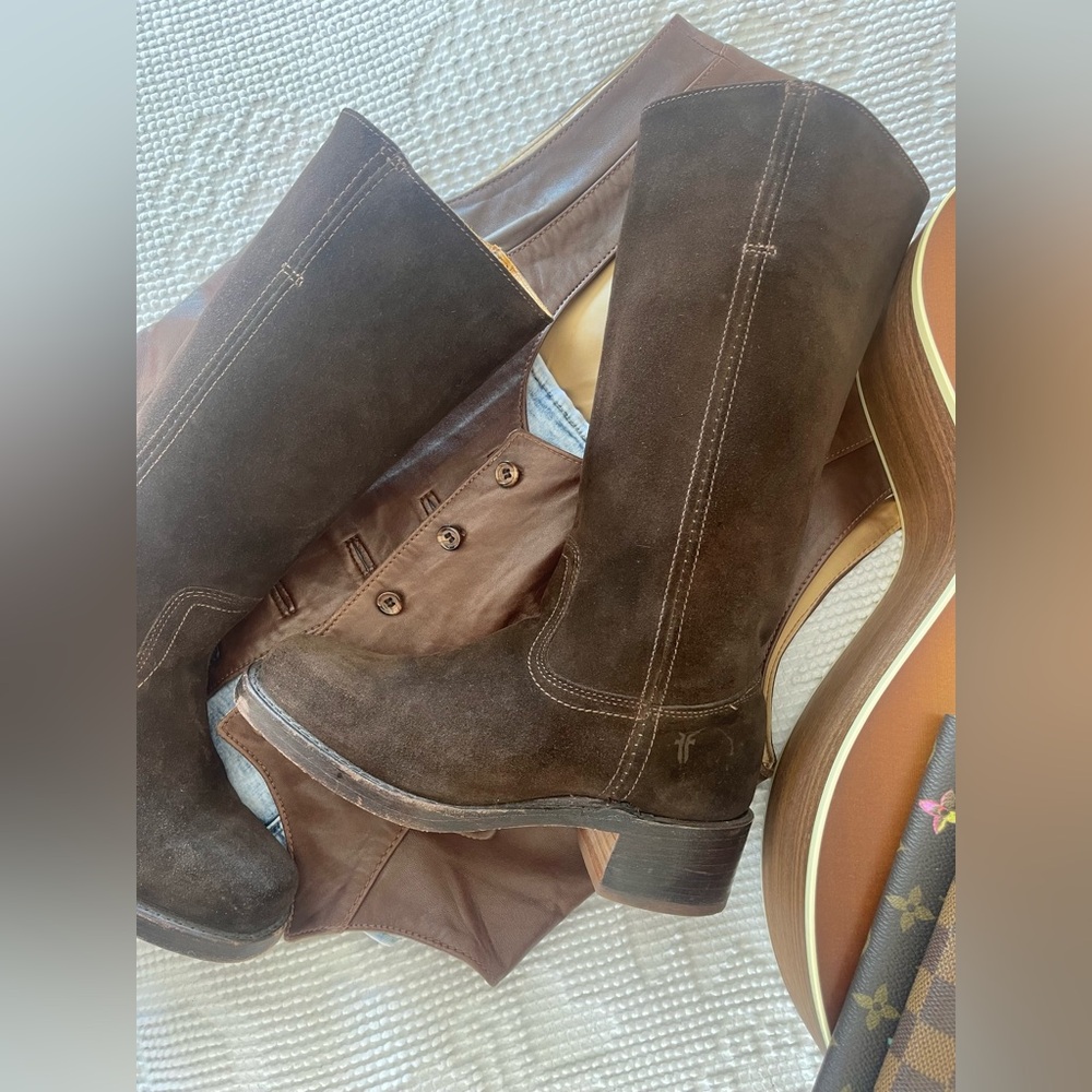 FRYE | Chocolate Suede Campus Boots 14L